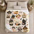 thumbnail image 5 of Halloween Cats and Dogs with Pumpkins, Playful Holiday Style for Pet Lovers, Cute Costume Pet Pattern and Halloween Gift, Cozy Flannel Blanket for Family Room and Playroom, Home Decor, 5 of 8