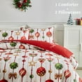 thumbnail image 7 of PERFEMET 3Pcs Holiday Bedding Set for Girls Boys Twin Size Christmas Ornament Print Comforter with Matching Pillowcases for Bedroom Decor, 7 of 7