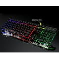 thumbnail image 3 of Teclado para juegos de PC con cable USB, retroiluminado con LED y grietas de colores, arcoíris, 3 of 6