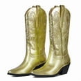 thumbnail image 2 of Mid calf Boots for Women Cowboy Boot Pointed Toe Boots Embroidered Slip On Western Chunky Heels Fashionable Trendy Party Outdoor Cowgirl Booties, 2 of 5