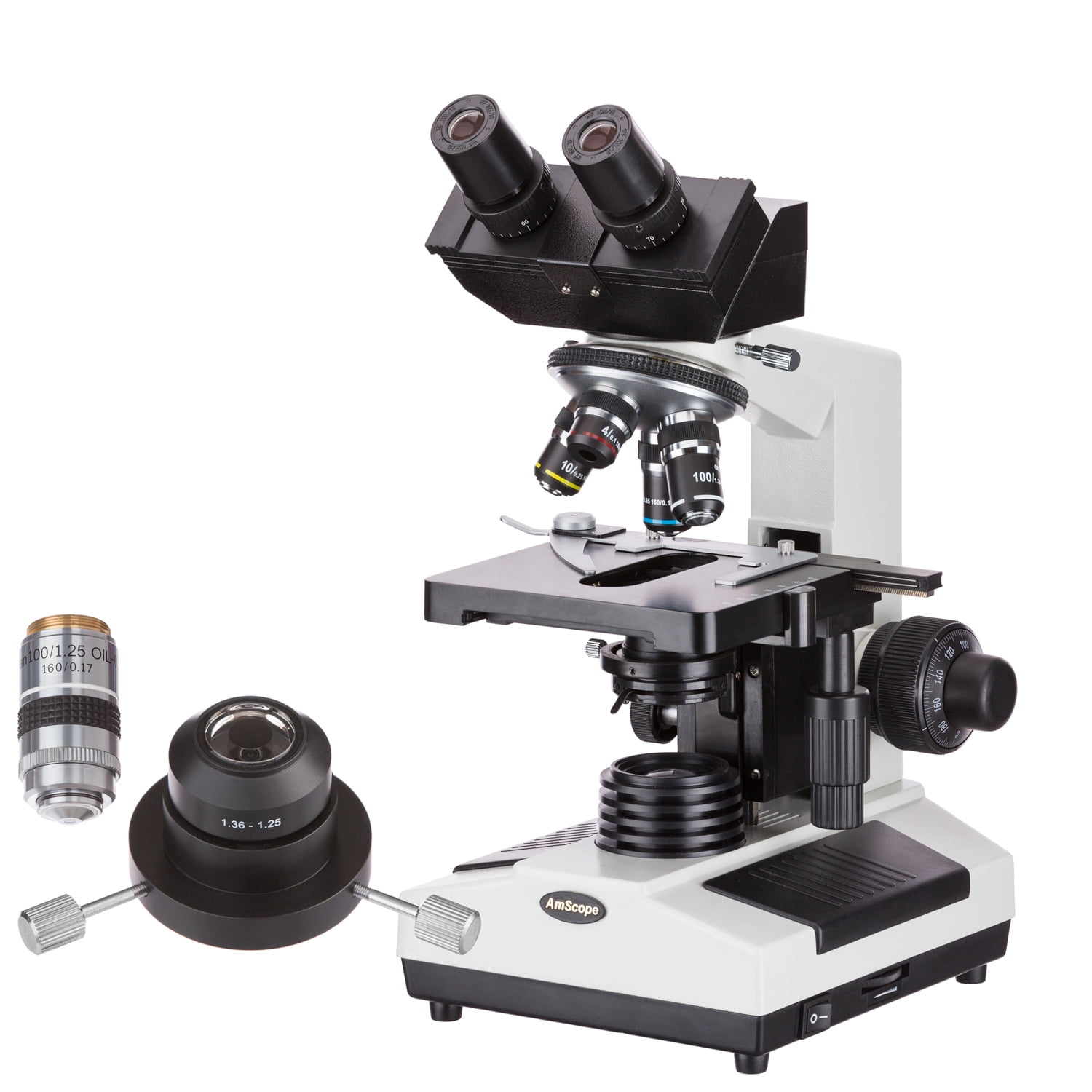 AmScope 40X2000X Binocular Compound Microscope with Oil Darkfield