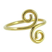 Gold Plated on Sterling Silver S-Swirl Adjustable Thumb Ring