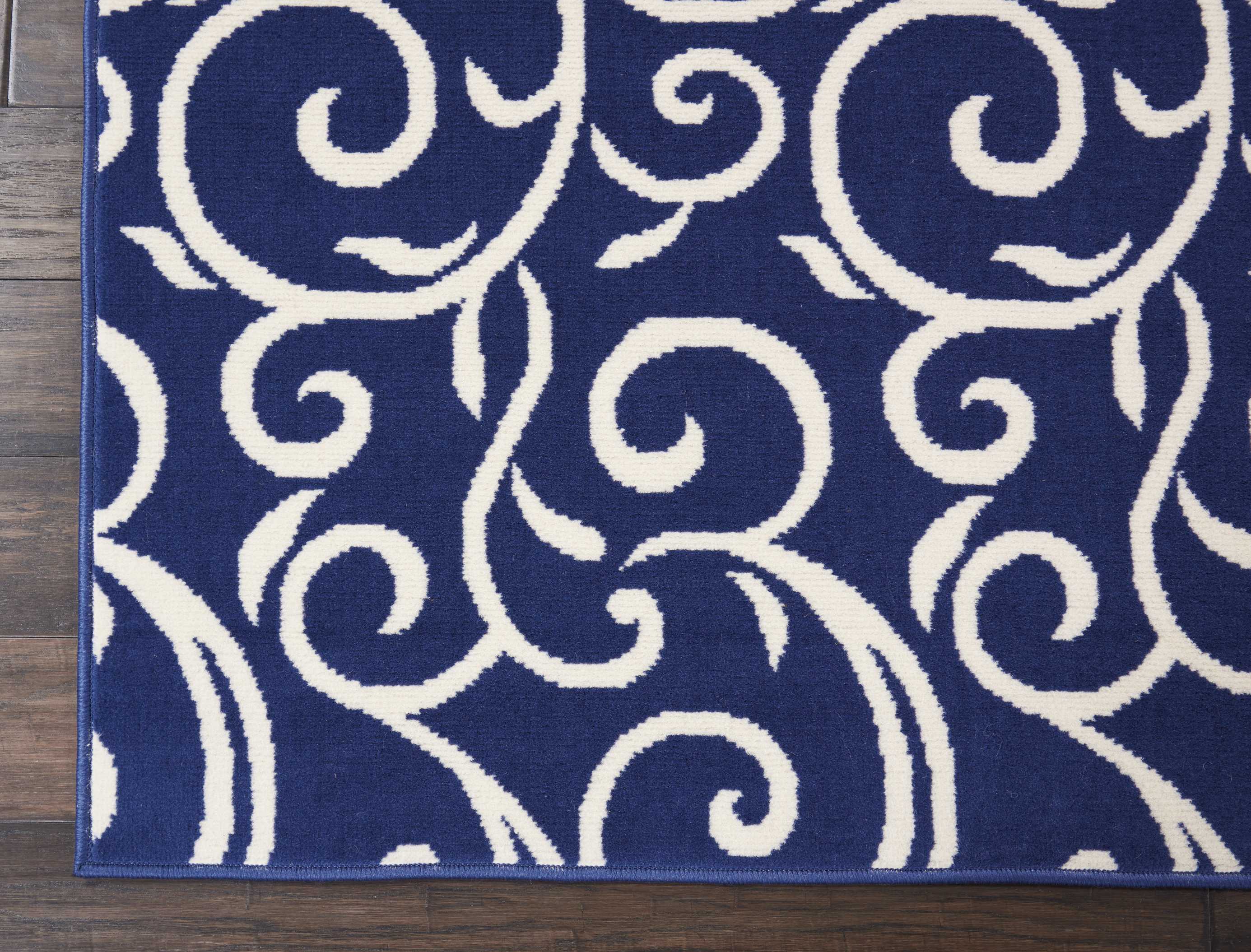 Eclectic Essentials Navy Bohemian Botanical Area Rug