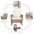 thumbnail image 5 of MEETWARM Outdoor Wicker Rocking Chair, Rattan Patio Rocker Chairs with Cushions and Steel Frame - Beige, 5 of 8