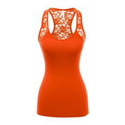 Kaylee_xo Sexy Solid Racerback Sleeveless Scoop Neck Fitted Lace Tank Top Shirt