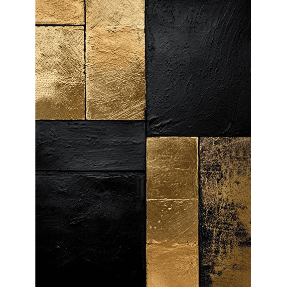 Abstract Gold and Black Decorative Painting/Canvas Art， Suitable for Decorating Living Room， Bedroom， Office， Hotel， Dining Room， Hallway， Entryway and Gallery Wall， Minimalist Texture Art.