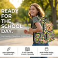 thumbnail image 4 of Garronmavis Dark Green Mixed Wildflower Yorkshire Terrier Backpack Bundle, 17 Inch Pet Dog Casual Girls School Bookbag Including Lunch Bag, Stationery Pouch and Water Bottle Carrier, 4 of 8