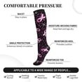 thumbnail image 3 of Lsque Breast Cancer Awareness3 Pattern Sport Compression Socks for Men & Women 15-20 mmHg Knee High Nurse Pregnant Running Medical and Travel Athletic, 3 of 6