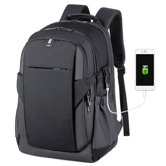 Mochila Mochila para computadora portátil Bolsa de viaje de negocios resistente al agua con puerto d Meterk Mochila