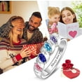 thumbnail image 6 of Custom Gift for Mom Personalized Mothers Ring Custom Birthstone Ring with 1-6 Birthstones Engraved Family Ring for Mom Grandma Mother's Day Anniversary Christmas, 6 of 6