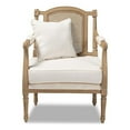 thumbnail image 2 of Baxton Studio Clemence French Provincial Ivory Fabric Upholstered Whitewashed Wood Armchair, 2 of 5
