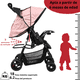 thumbnail image 5 of Carriola para Bebé Ligera y Plegable Asiento Reclinable Cinturón de 5 Puntos Charola Toldo Apta desde 6 Meses Hasta 18 kg - Rosa, 5 of 7