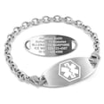 thumbnail image 1 of MedicEngraved Stainless Steel Custom Medical Alert Bracelet - 5mm Oval Link, 1 of 8