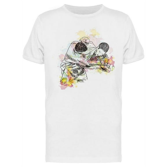 Judo Watercolor Sketch T-Shirt Men -Image by Shutterstock, Male 3X-Large