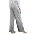 thumbnail image 3 of Xuanfei Women Solid Color High Waist Drawstring Wide Leg Yoga Pajama Lounge Pants, 3 of 4