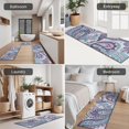 thumbnail image 5 of Purple and Teal Paisley and Floral Pattern Kitchen Rugs Sets Of 3,Kitchen Runner Rugs Non Skid Washable,Decorative Kitchen Floor Mats for Kitchen,Sink,Laundry,17"x30"+ 17"x47" + 17"x59", 5 of 6