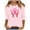 A-Pink, variant on GERsome Summer 3/4 Sleeve Shirts for Women, Fall Floral Print T Shirt Round Neck Three Quarter Length Sleeve Tops Blouses