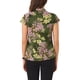 thumbnail image 3 of Blusas de trabajo de satén INSPIRE CHIC para mujeres, blusa casual de negocios con mangas de capucha, floral, vintage, tamaño XS, verde, 3 of 6