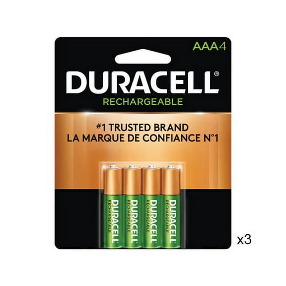 12 x AAA Duracell Rechargeable (DX2400) Batteries (900 mAh)