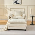 thumbnail image 4 of Luckhao Oversized Accent Chair with Ottoman for Adults, Chenille Cloud Lounge Armchair with Pillows for Living Room, 4 of 7