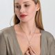 thumbnail image 3 of Rose Flower Necklace 14K Gold Plated Dainty Pendant Necklace Stainless Steel Necklace for Women Girls - -, 3 of 4
