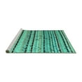 thumbnail image 2 of Ahgly Company Machine Washable Indoor Square Abstract Turquoise Blue Modern Area Rugs, 4' Square, 2 of 4