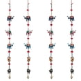 thumbnail image 3 of Indian Door Hanging Decorative Five Hand Painted Elephant Stringed Together with Beads and Small Bell, 3 of 5