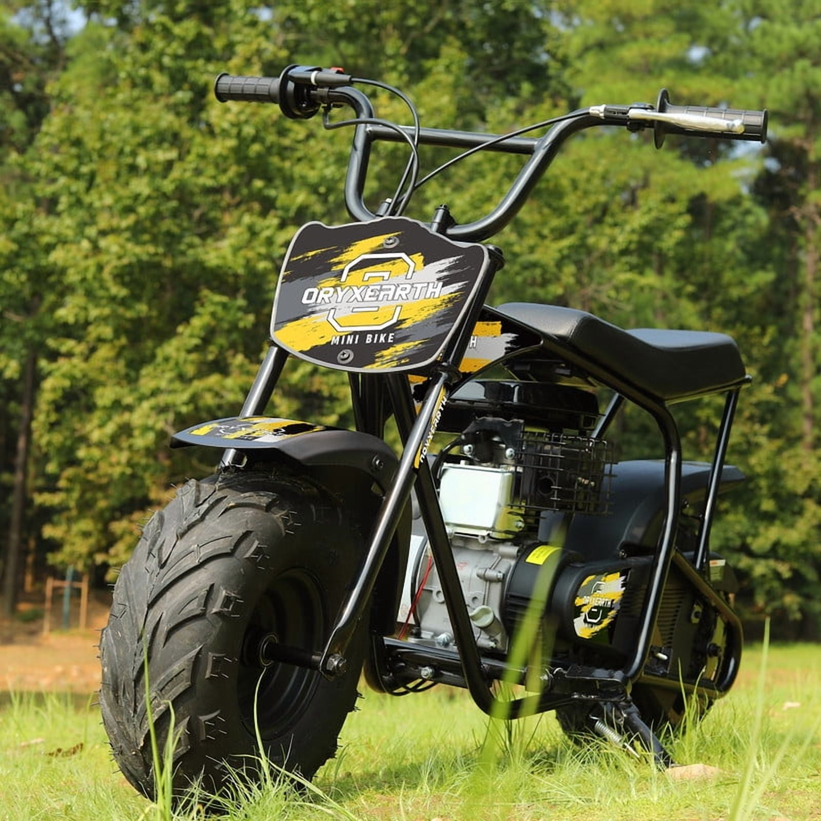 Oryxearth OGMR105 Basic Mini Dirt Bike, 105cc 4-Stroke Gas Powered Off Road Bike for Teens and Adult, 28mph, Up to 165 LBS, Racing Yellow