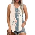 thumbnail image 5 of POIUYTR Women Eyelet Tank Tops Summer Casual Scoop Neck Mesh Sleeveless Tshirts Vacation Loose Printed Camisole, 5 of 6