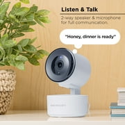 Merkury Smart Indoor Camera 1080p - Auto-Tracking Wi-Fi Security Camera, White (1-Pack)