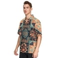 thumbnail image 2 of Traditional Pattern Vintage Men's Hawaiian Wrinkle Free Button Down Short Sleeve Shirt Casual Shirts Beach Shirts, 2 of 8