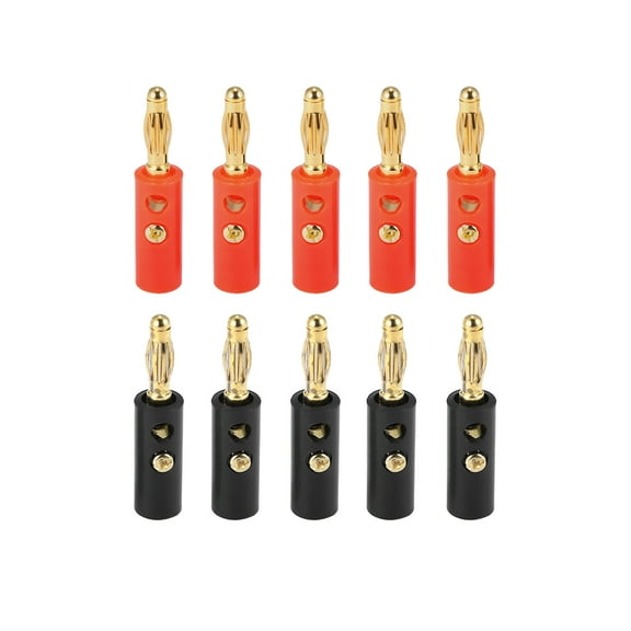 10pcs Banana Plugs 4mm Speaker Wire Connector Open Screw Type Fit for Car Speaker Wire Wall Plate Audio Video Receiver