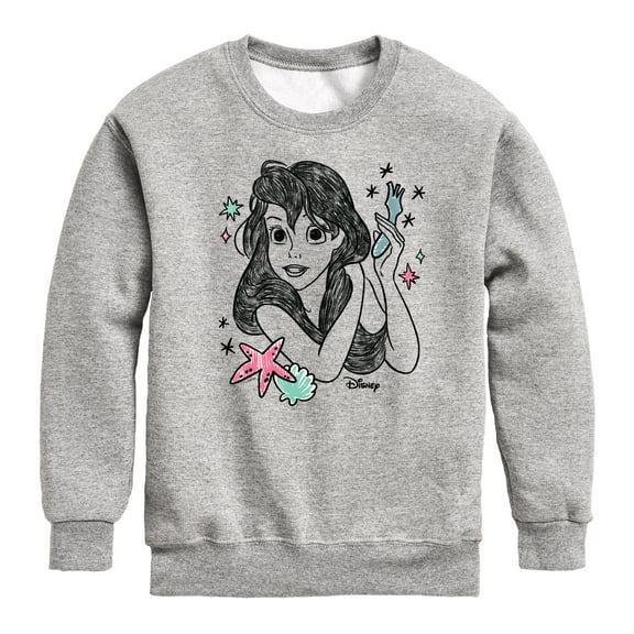 Disney - Ariel Sketch Graphic Long Sleeve Fleece Sweatshirt