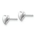 thumbnail image 2 of 14K White Gold Earring Button Women'S 3 mm Polished Heart Post Earrings, 2 of 3