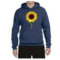 thumbnail image 2 of Sunflower Christian Faith Cross Inspirational/Christian Unisex Graphic Hoodie Sweatshirt, Vintage Heather Navy, Small, 2 of 3