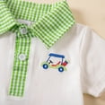 thumbnail image 4 of HCNTES Toddler Baby Boy Golf Outfit - Golf Cart Print Shirt & Shorts 2-Piece Set, Summer Vacation Clothes, 4 of 7