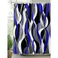 thumbnail image 2 of Shower Curtain Purple Black Lines Bathroom Curtains with Hooks, Waterproof Fabric Modern Abstract Stripes Bath Shower Curtains Set for Bathroom Bathtubs Decor 72x72 Inch, 2 of 8