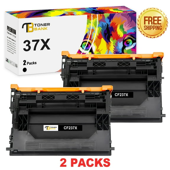 Toner Bank 37X CF237X | Compatible Black Toner Cartridge for HP 37A 37X CF237X CF237A LaserJet Enterprise M608dn M608x M609dn M608dh M609dh MFP M632fht M631z M633fh M631dn Print Ink * 2