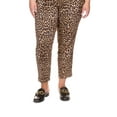 thumbnail image 3 of Women's Plus Size Cheetah Print Stretch Twill Pants 22W, 3 of 3