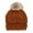 Chestnut, variant on Cable Knit Lined Winter Beanie with Synthetic Fur Pom (Women)