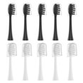 thumbnail image 2 of Feihead Replacement Toothbrush Heads 10 Pack Compatible with Gleem Electric Toothbrush, 5Black+ 5White, 2 of 7