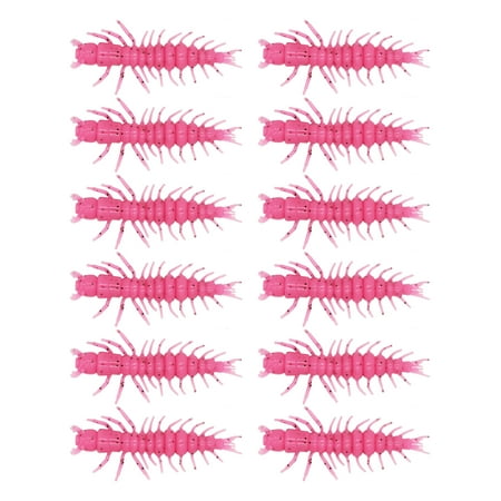 12Pcs 7.5CM/3.82G Silicone Water Centipedes Lure Reflective Sequins Realistic Artificial Soft Shrimp Bait Outdoor Freshwater Saltwater Fishing Accessories