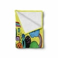 thumbnail image 2 of Indie Soft Flannel Fleece Blanket, Colorful Funny Hand Drawn Crazy Doodle Monsters in Nature Rainbow and Flowers Grungy, Cozy Plush for Indoor and Outdoor Use, 50" x 70", Multicolor, by Ambesonne, 2 of 6
