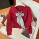 thumbnail image 1 of Cárdigan de punto de nicho con diseño hueco nuevo de otoño e invierno coreano, temperamento femenino, estilo elegante con chaqueta de suéter con bufanda, 1 of 5