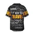thumbnail image 2 of Vsdgher Travel Print Men's Wrinkle Free Untucked Cuban Shirt Business Casual Button Down Shirts Short Sleeve Shirt, 2 of 7