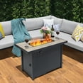 thumbnail image 5 of Nuu Garden 42'' Outdoor Fire Pit Table 50,000 BTU Rattan Fire Pit with Lid and Glass Beads, Black, 5 of 9