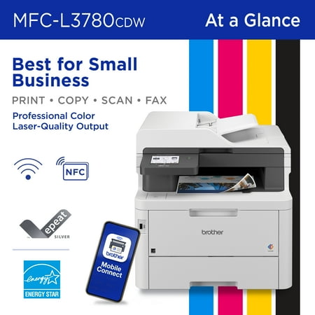 Brother - MFC-L3780CDW Wireless Digital Color All-in-One Printer with Laser Quality Output and Refresh Subscription Eligibility - White