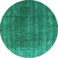 thumbnail image 1 of Ahgly Company Indoor Round Oriental Turquoise Blue Industrial Area Rugs, 3' Round, 1 of 4