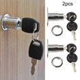 thumbnail image 4 of 2 Set Cabinet Push Plunger Lock, Cylinder Zinc Alloy Keyed DifferentPlunger Locks, 4 of 6