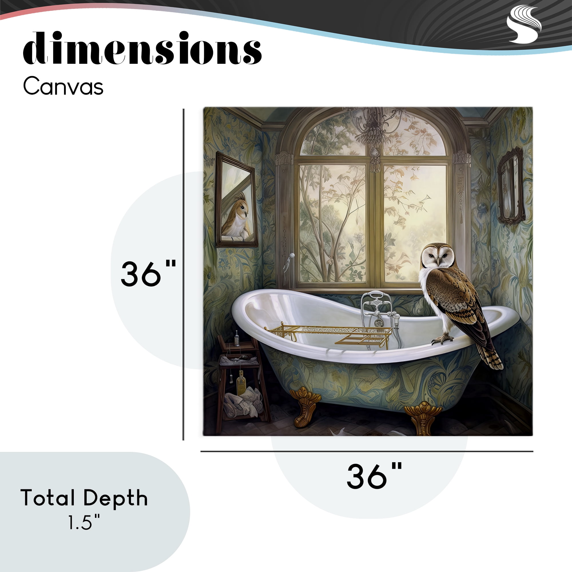 Paisley Patterned Owl Bathtime Canvas Wall Art, design by Sasha